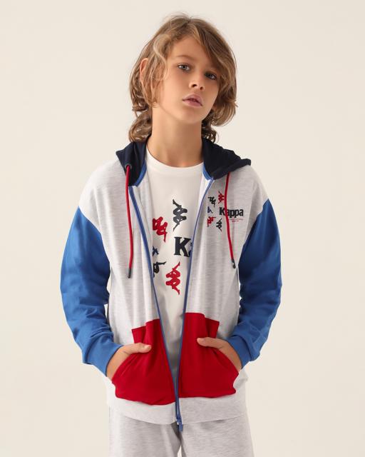 Gri Authentic Clayton Erkek Çocuk Gri Regular Fit Fermuarlı Eşofman Üstü - KAPPA® Türkiye