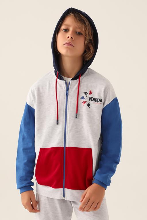 Gri Authentic Clayton Erkek Çocuk Gri Regular Fit Fermuarlı Eşofman Üstü - KAPPA® Türkiye