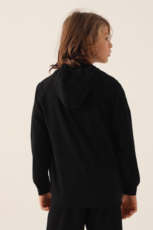 Siyah Authentic Colin Erkek Çocuk Antrasit Regular Fit Fermuarlı Eşofman Üstü - KAPPA® Türkiye