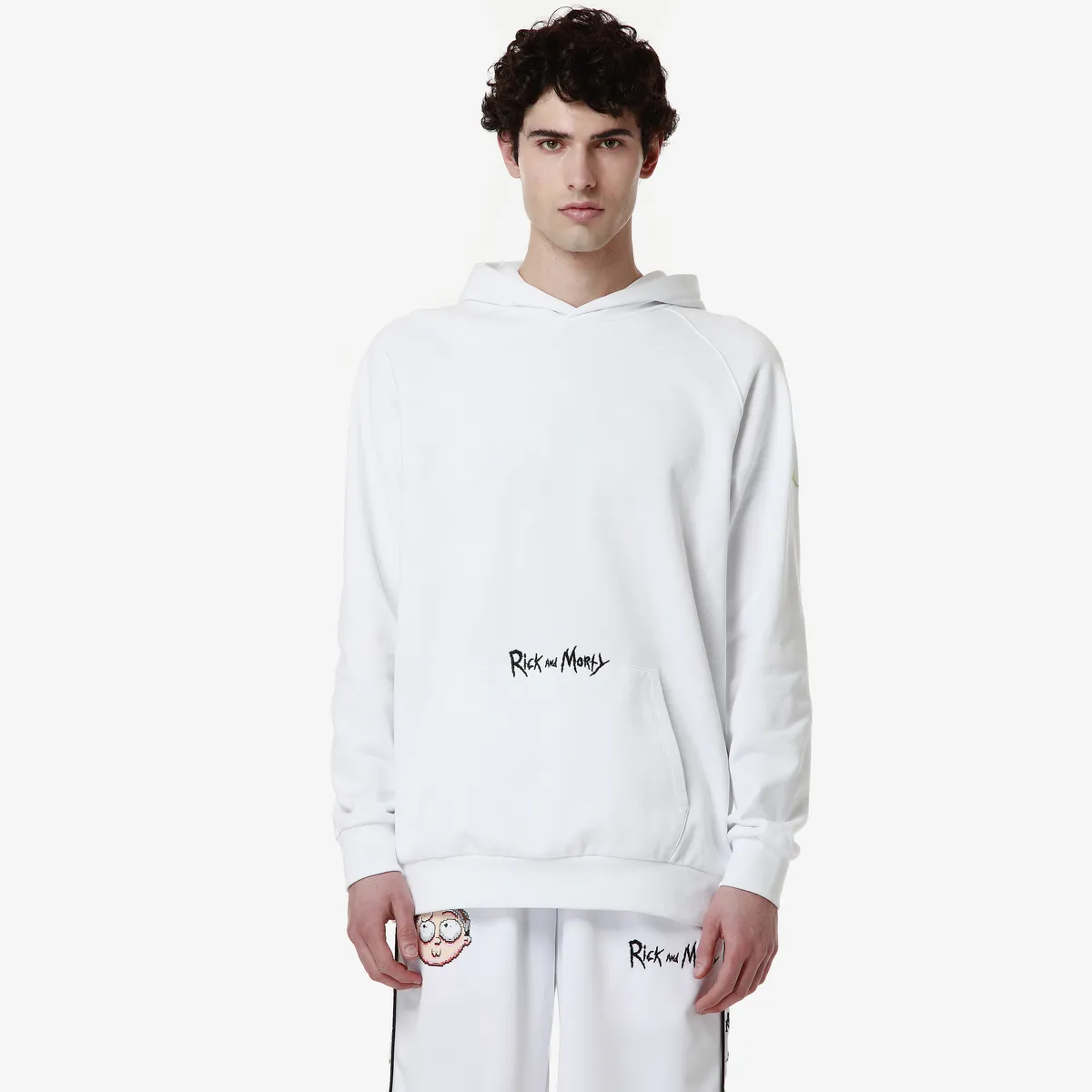 Beyaz Authentic Manolo Warner Bros - Rick And Morty Erkek Beyaz Regular Fit Hoodie