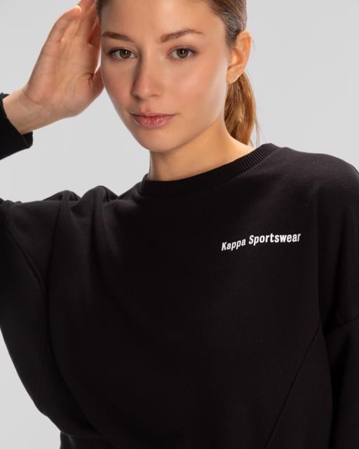 Siyah Authentic Jessa-Wmn-Sweatshirt Kadın Siyah Regular Sweatshirt - KAPPA® Türkiye
