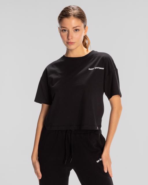 Siyah Authentic Jessa-Woman-T-Shirt Kadın Siyah Regular Fit Tişört - KAPPA® Türkiye