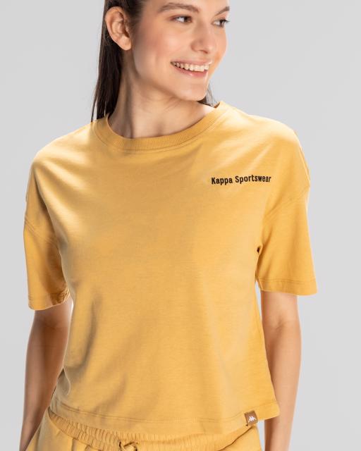 Bej Authentic Jessa-Woman-T-Shirt Kadın Bej Regular Fit Tişört - KAPPA® Türkiye