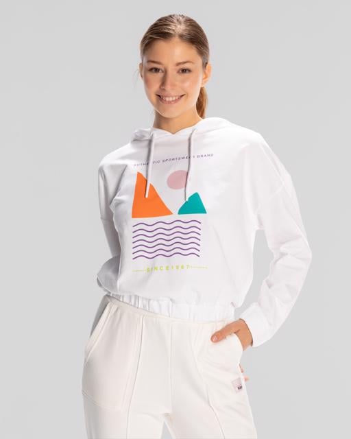 Beyaz Sport Viola Hoodie Kadın Beyaz Regular Hoodie - KAPPA® Türkiye