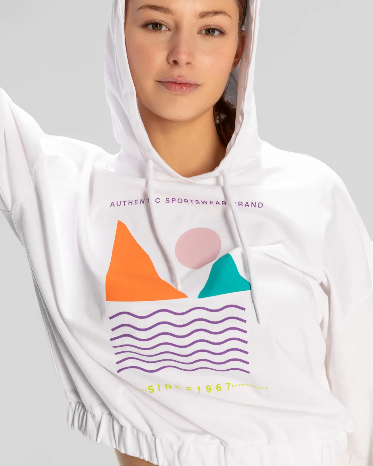 Beyaz Sport Viola Hoodie Kadın Beyaz Regular Hoodie