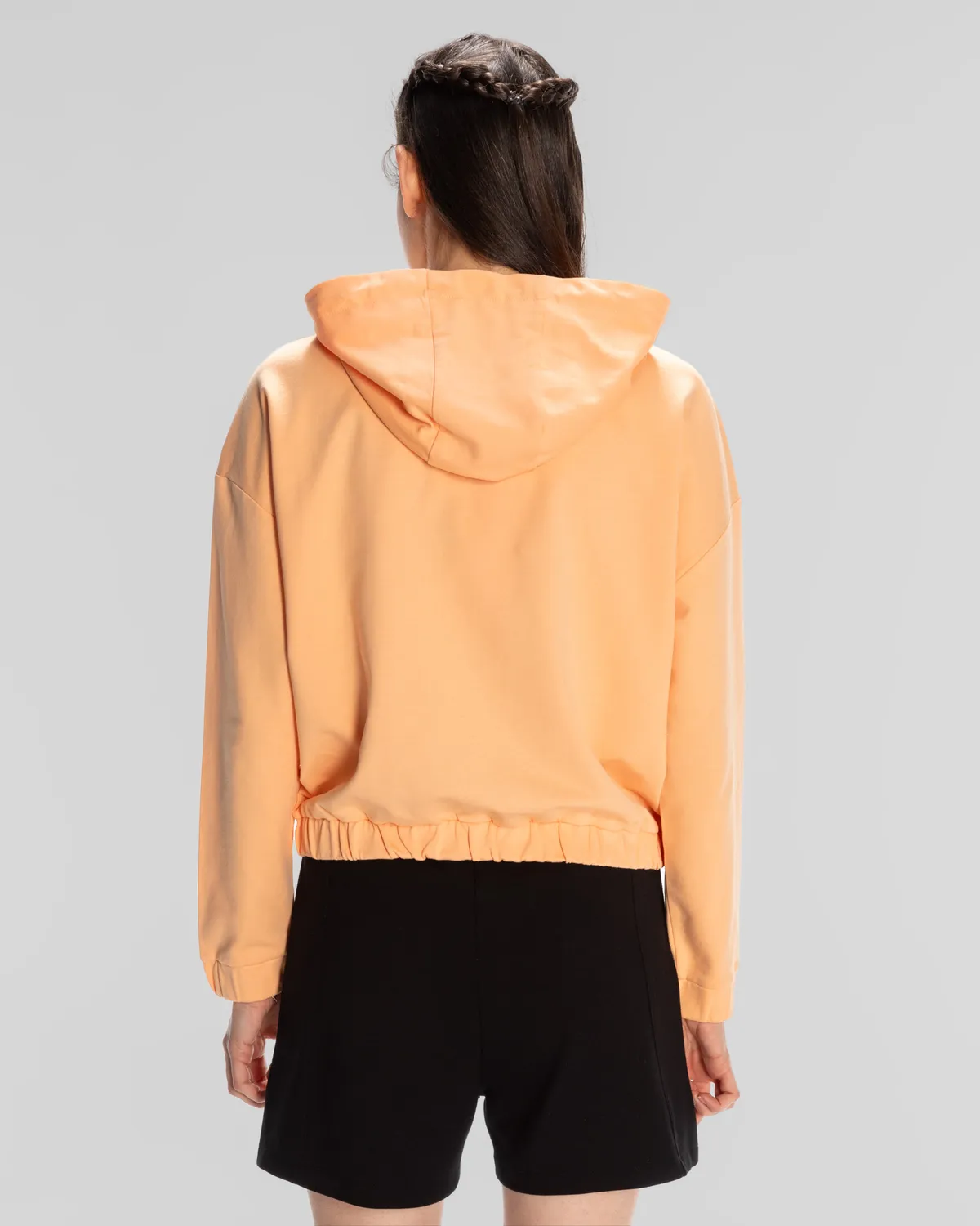 Turuncu Sport Viola Hoodie Kadın Somon Regular Fit Hoodie