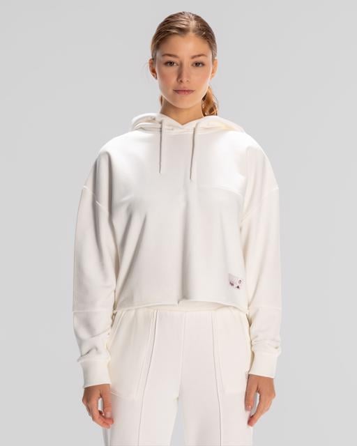 Beyaz Authentic Jemima Kadın Beyaz Oversize Fit Hoodie - KAPPA® Türkiye