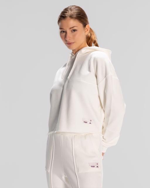 Beyaz Authentic Jemima Kadın Beyaz Oversize Fit Hoodie - KAPPA® Türkiye