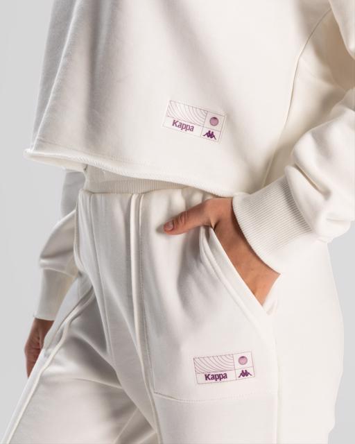 Beyaz Authentic Jemima Kadın Beyaz Oversize Fit Hoodie - KAPPA® Türkiye