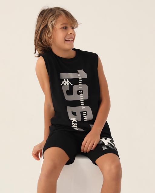 Siyah Authentic Colt Erkek Çocuk Antrasit Regular Fit Atlet - KAPPA® Türkiye