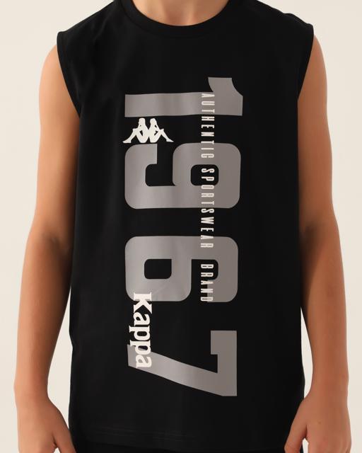 Siyah Authentic Colt Erkek Çocuk Antrasit Regular Fit Atlet - KAPPA® Türkiye