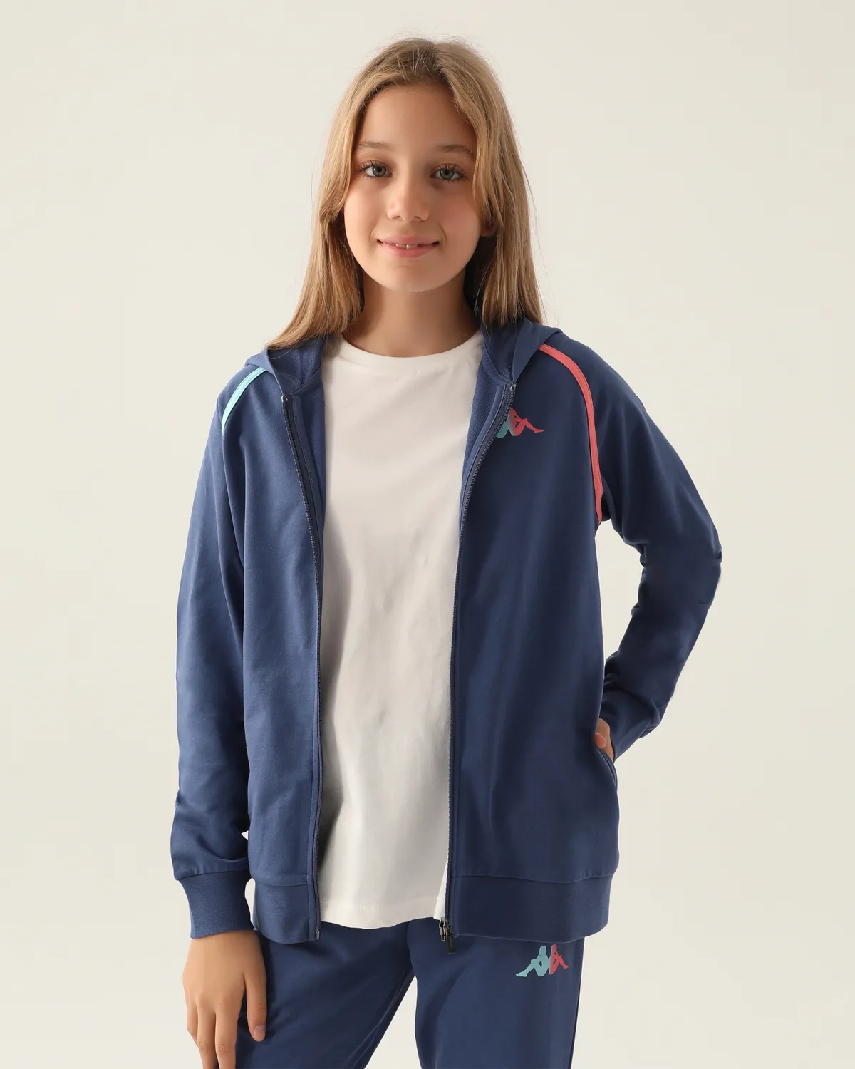 Mavi Authentic Christa Kız Çocuk Mavi Regular Fit Fermuarlı Eşofman Üstü