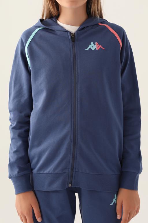Mavi Authentic Christa Kız Çocuk Mavi Regular Fit Fermuarlı Eşofman Üstü - KAPPA® Türkiye