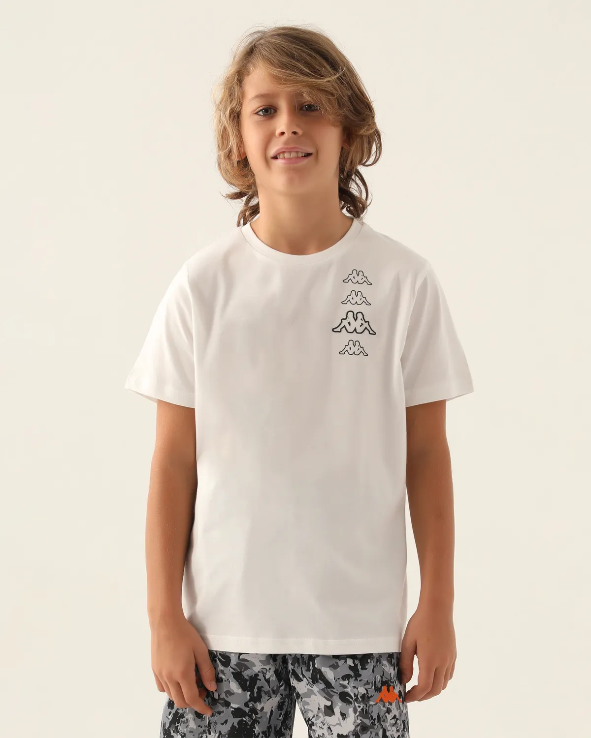 Bej Logo Colton Erkek Çocuk Ekru  Regular Fit Tişört