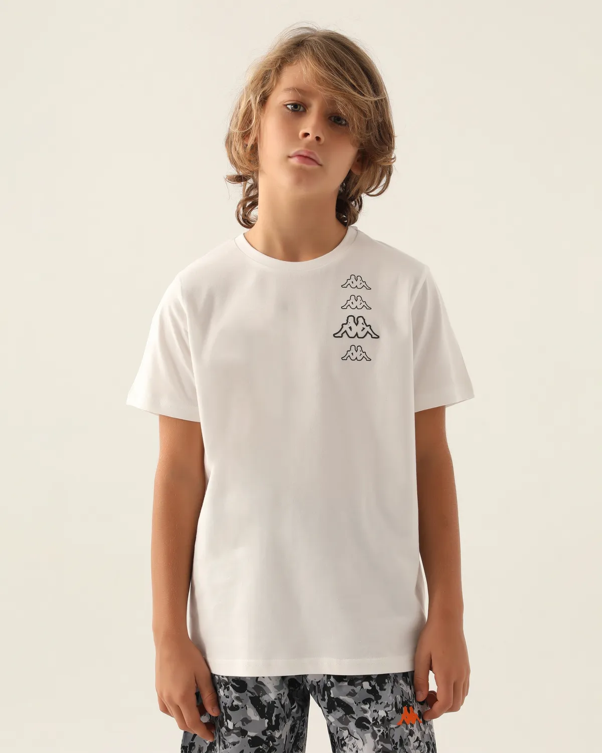 Bej Logo Colton Erkek Çocuk Ekru  Regular Fit Tişört