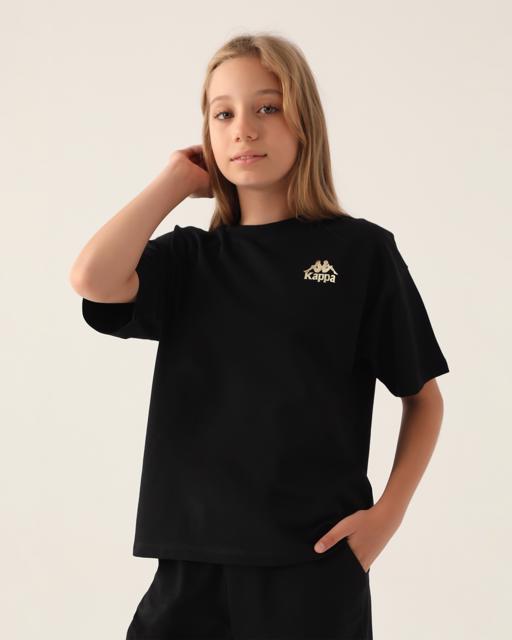 Siyah Authentic Chelsey Kız Çocuk Antrasit Regular Fit Tişört - KAPPA® Türkiye