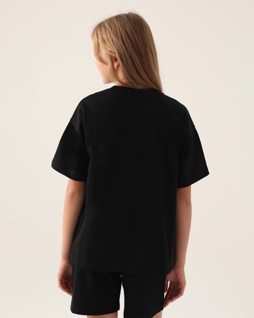 Siyah Authentic Chelsey Kız Çocuk Antrasit Regular Fit Tişört - KAPPA® Türkiye