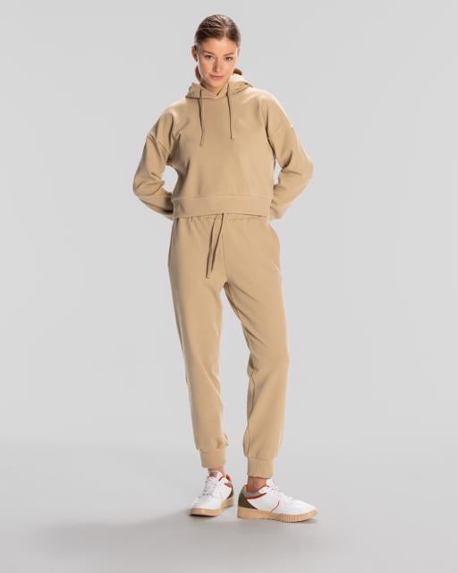 Bej Logo Elise Waffle Hoodie Kadın Bej Regular Fit Hoodie - KAPPA® Türkiye