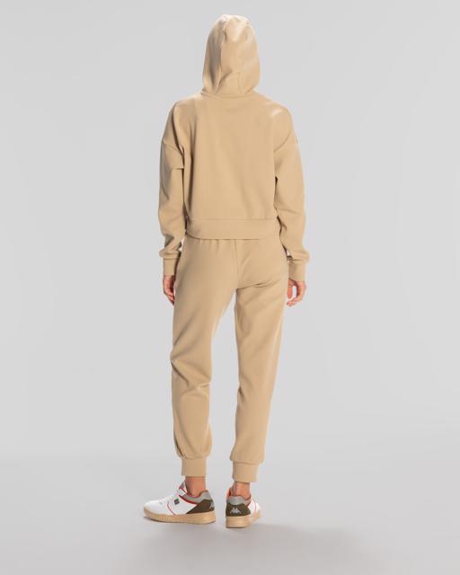 Bej Logo Elise Waffle Hoodie Kadın Bej Regular Fit Hoodie - KAPPA® Türkiye