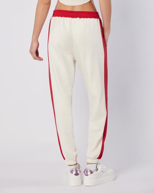 Kırmızı Balde Pant Kadın Ekru-Kırmızı Regular Fit Eşofman Altı - KAPPA® Türkiye