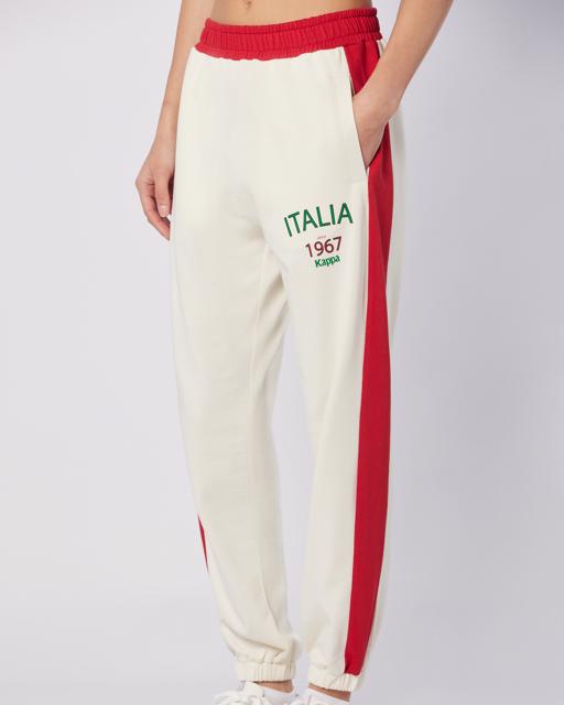 Kırmızı Balde Pant Kadın Ekru-Kırmızı Regular Fit Eşofman Altı - KAPPA® Türkiye