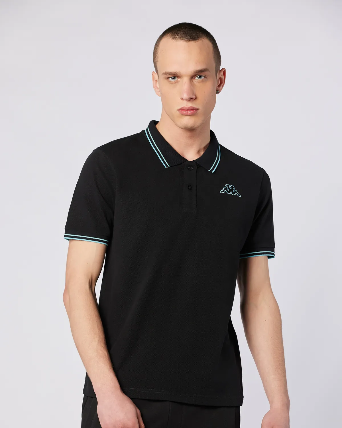 Siyah Korpo Ezio 2 Tur Erkek Siyah-Mavi Regular Fit Polo Yaka Tişört