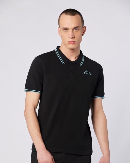 Siyah Korpo Ezio 2 Tur Erkek Siyah-Mavi Regular Fit Polo Yaka Tişört - KAPPA® Türkiye