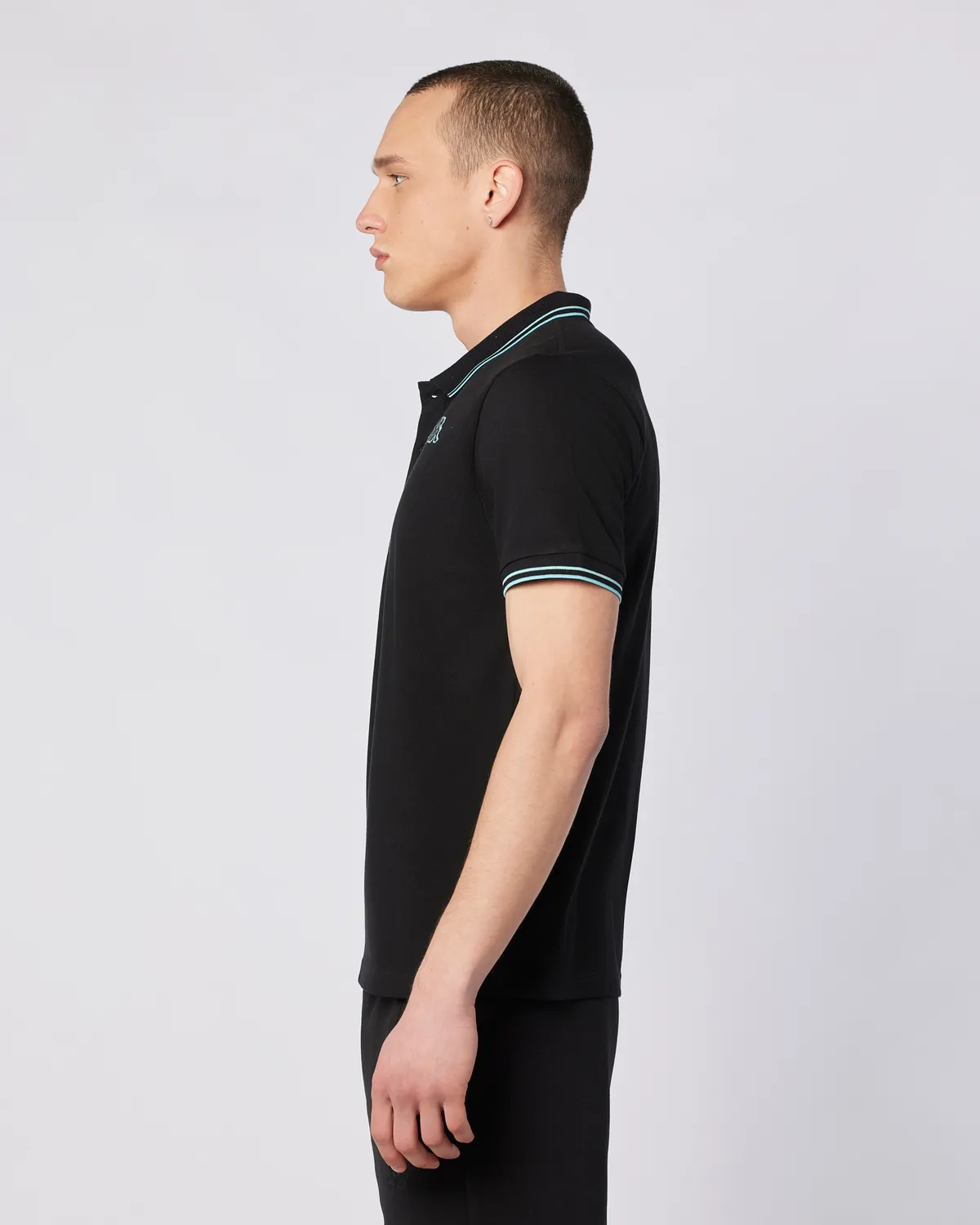 Siyah Korpo Ezio 2 Tur Erkek Siyah-Mavi Regular Fit Polo Yaka Tişört