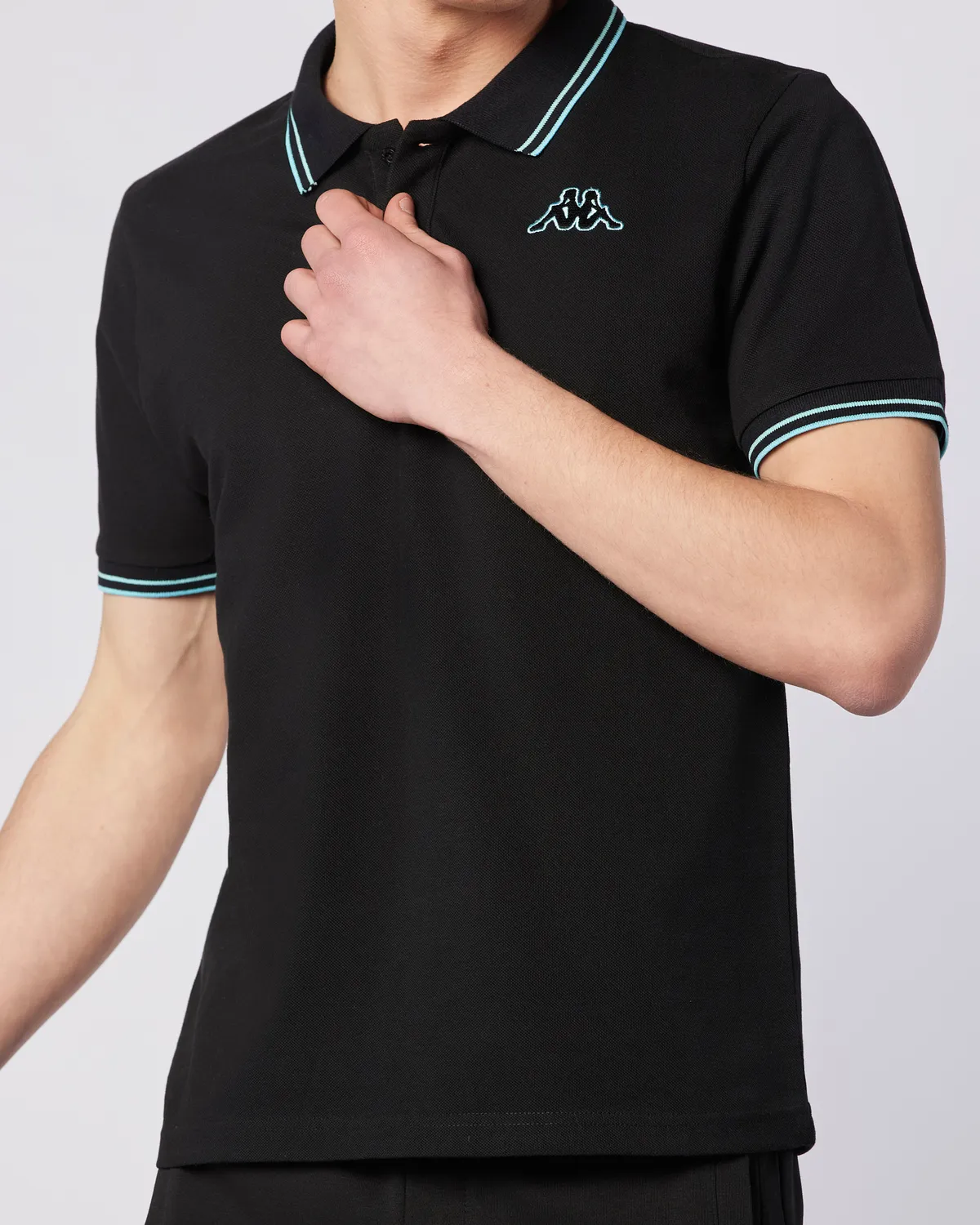 Siyah Korpo Ezio 2 Tur Erkek Siyah-Mavi Regular Fit Polo Yaka Tişört