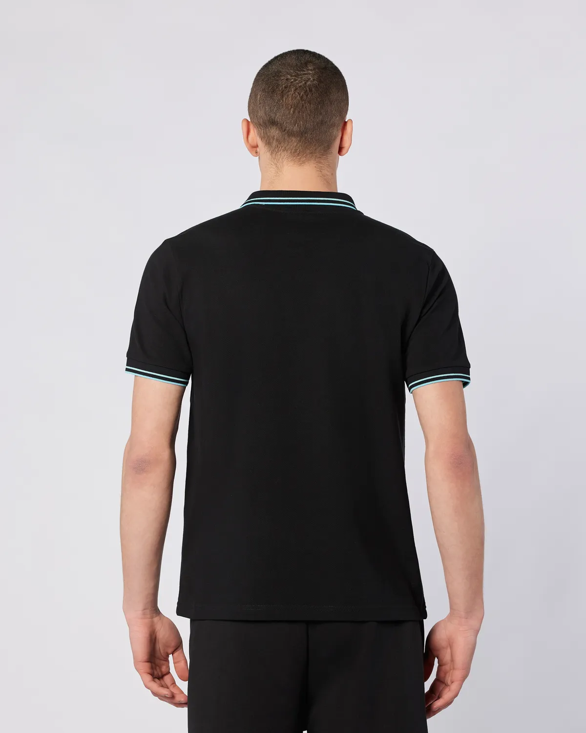 Siyah Korpo Ezio 2 Tur Erkek Siyah-Mavi Regular Fit Polo Yaka Tişört