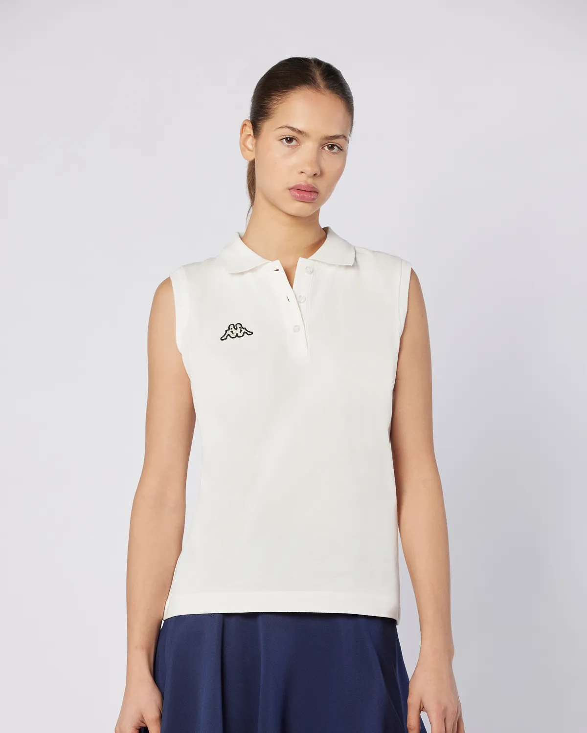 Beyaz Tennis Wws Slim Tur Kadın Beyaz Regular Fit Polo Yaka Tişört