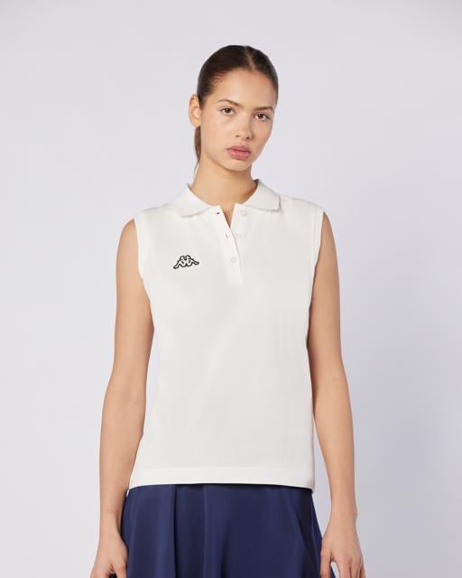 Beyaz Tennis Wws Slim Tur Kadın Beyaz Regular Fit Polo Yaka Tişört - KAPPA® Türkiye