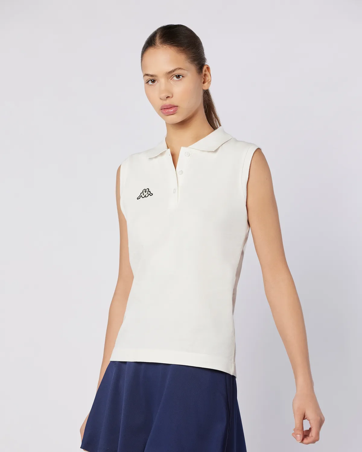 Beyaz Tennis Wws Slim Tur Kadın Beyaz Regular Fit Polo Yaka Tişört
