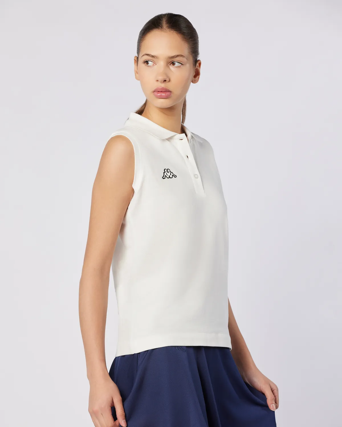 Beyaz Tennis Wws Slim Tur Kadın Beyaz Regular Fit Polo Yaka Tişört