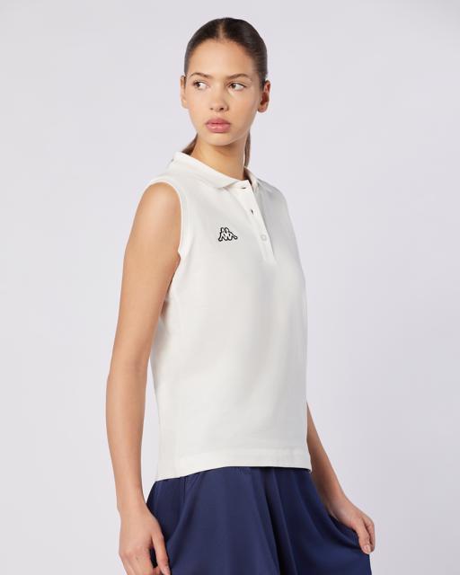 Beyaz Tennis Wws Slim Tur Kadın Beyaz Regular Fit Polo Yaka Tişört - KAPPA® Türkiye