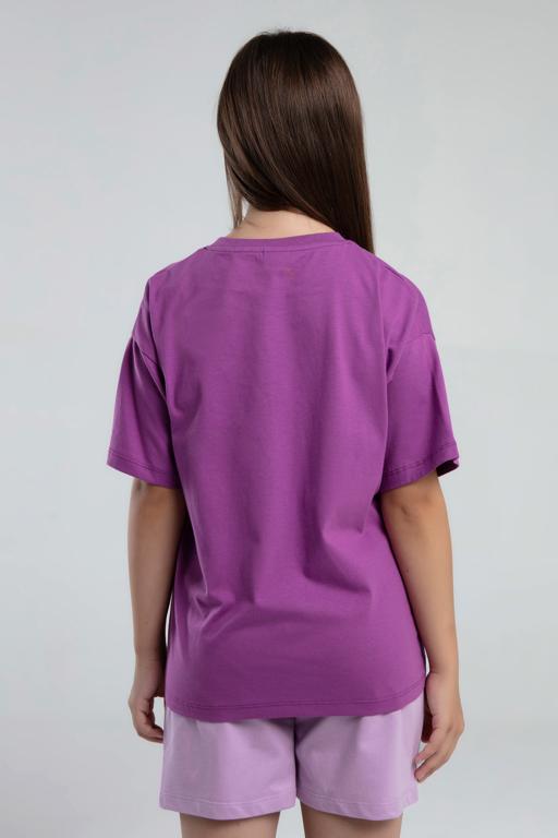 Mor Logo Kara Kız Çocuk Lila Regular Fit Tişört - KAPPA® Türkiye