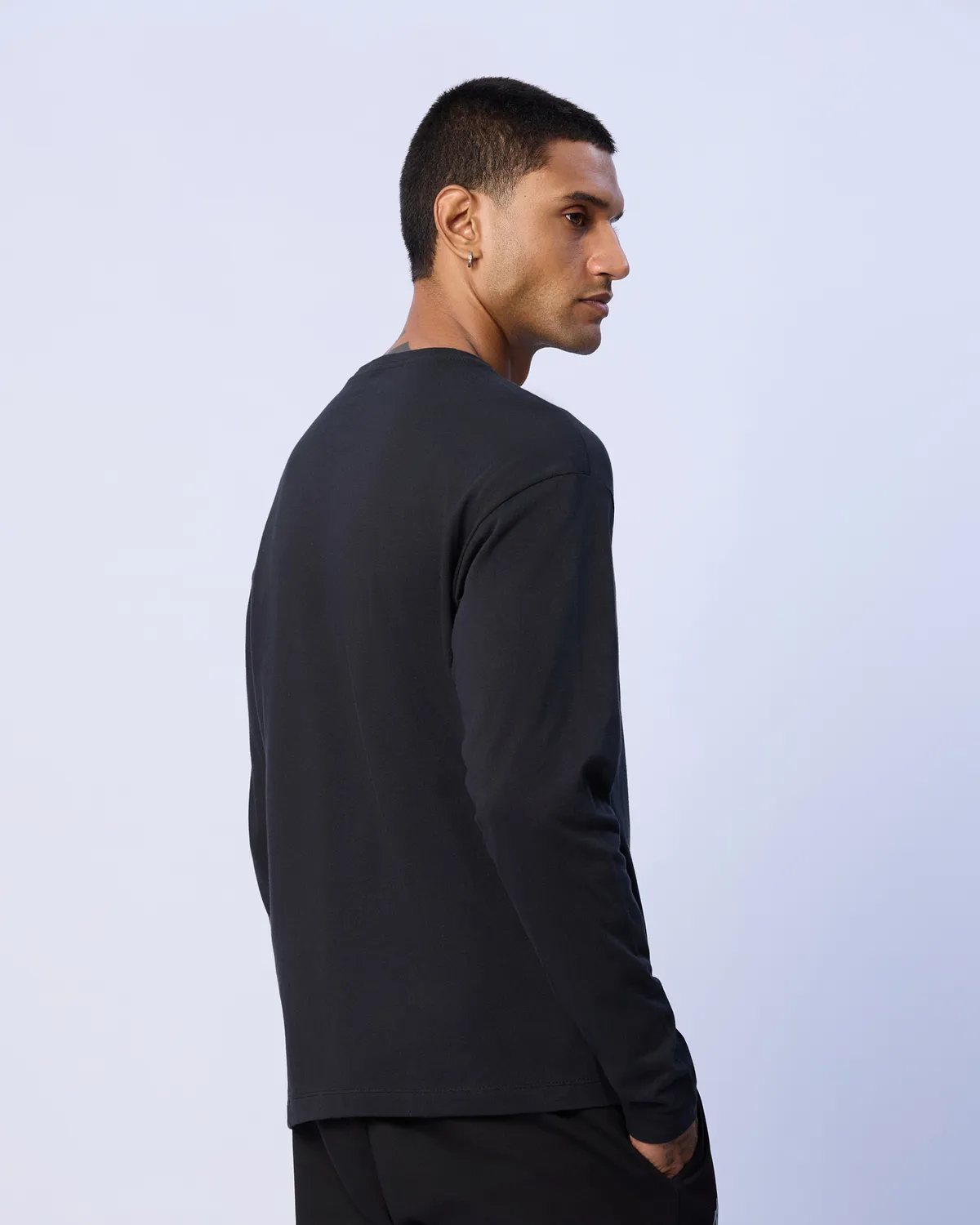 Siyah Axel Erkek Siyah Regular Fit Uzun Kollu Tişört