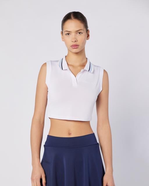 Beyaz Elegance Polo Tank Kadın Beyaz Regular Fit Atlet - KAPPA® Türkiye