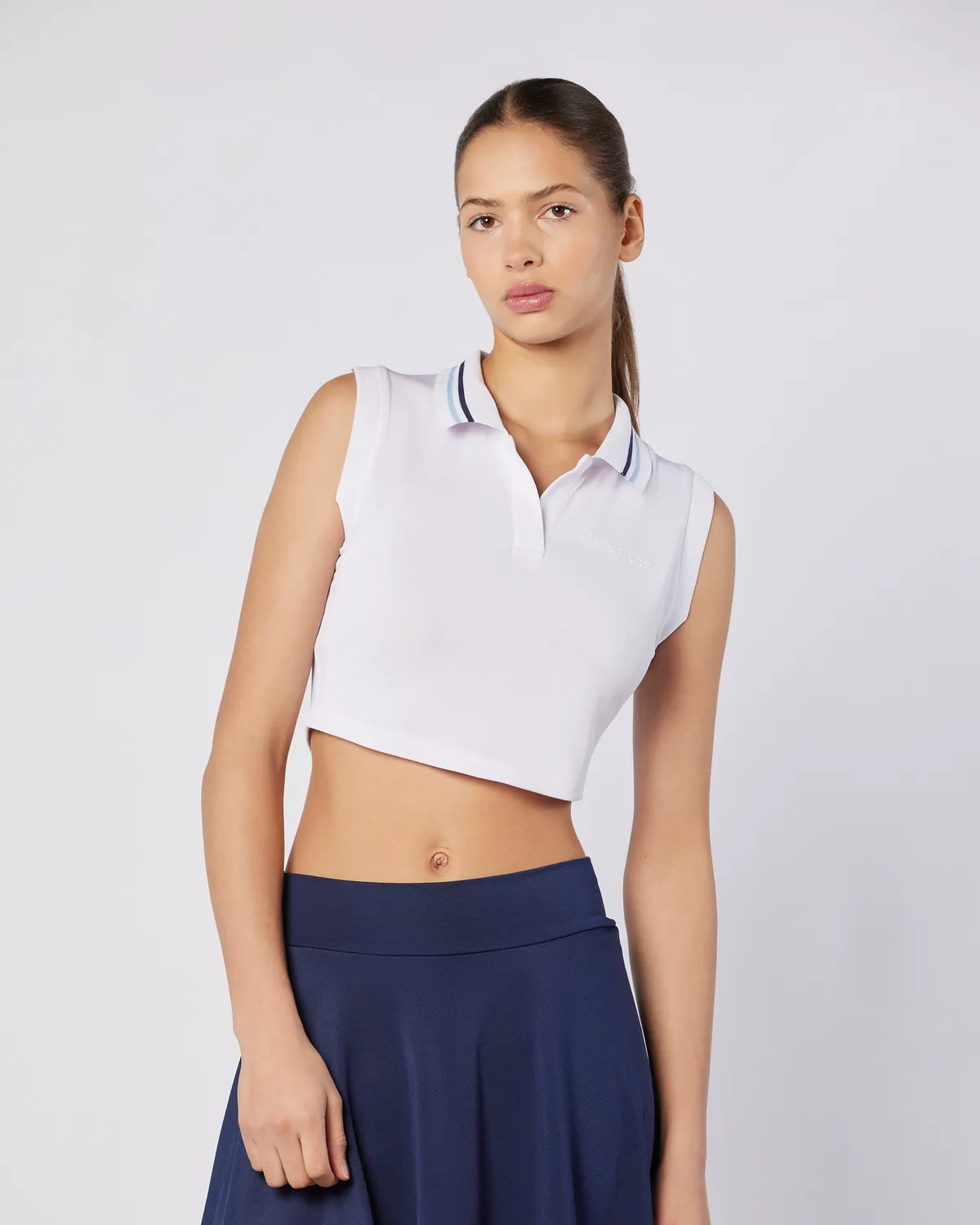 Beyaz Elegance Polo Tank Kadın Beyaz Regular Fit Atlet