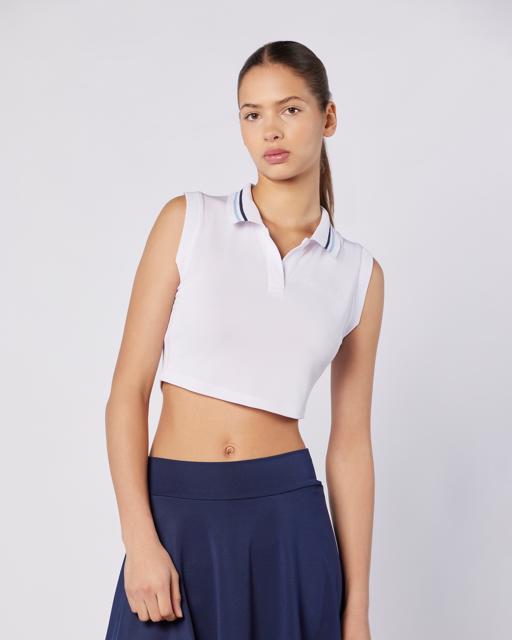 Beyaz Elegance Polo Tank Kadın Beyaz Regular Fit Atlet - KAPPA® Türkiye