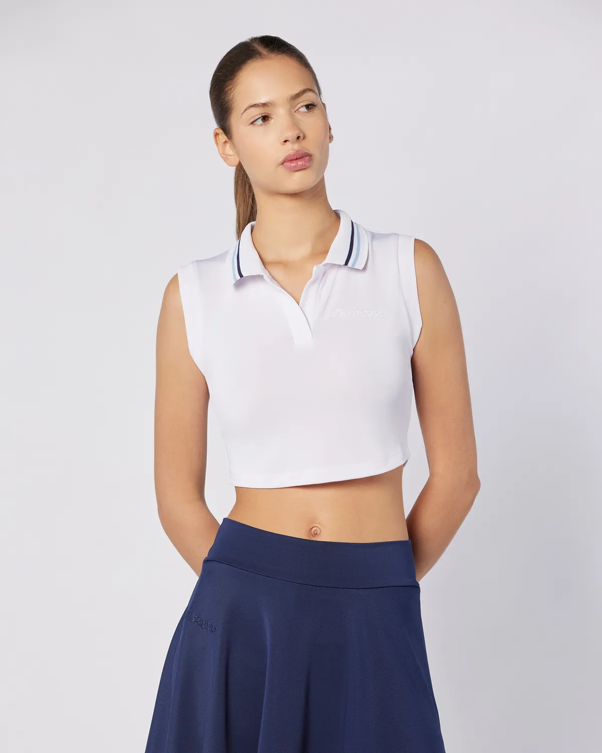 Beyaz Elegance Polo Tank Kadın Beyaz Regular Fit Atlet