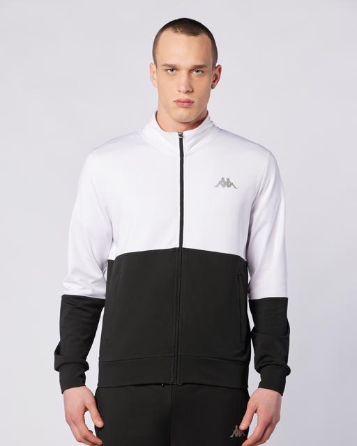 Siyah Keita Full Zip Erkek Siyah-Beyaz Regular Fit Fermuarlı Eşofman Üstü - KAPPA® Türkiye