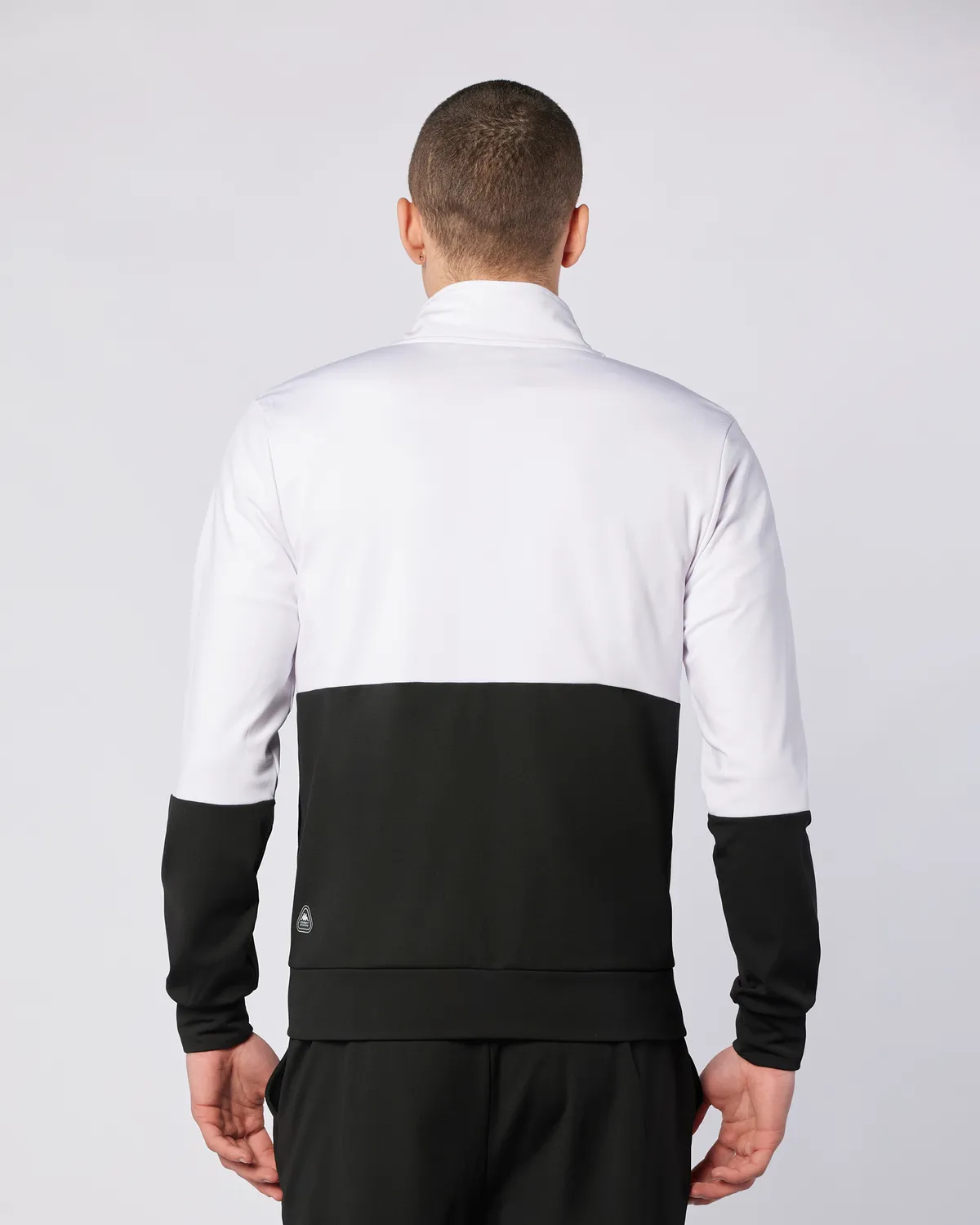 Siyah Keita Full Zip Erkek Siyah-Beyaz Regular Fit Fermuarlı Eşofman Üstü