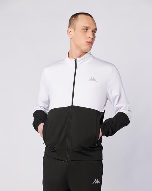 Siyah Keita Full Zip Erkek Siyah-Beyaz Regular Fit Fermuarlı Eşofman Üstü - KAPPA® Türkiye