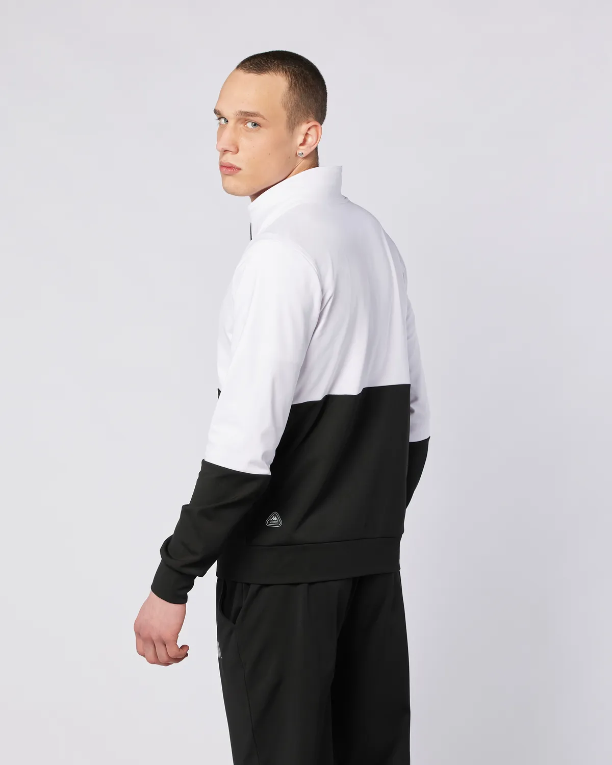 Siyah Keita Full Zip Erkek Siyah-Beyaz Regular Fit Fermuarlı Eşofman Üstü