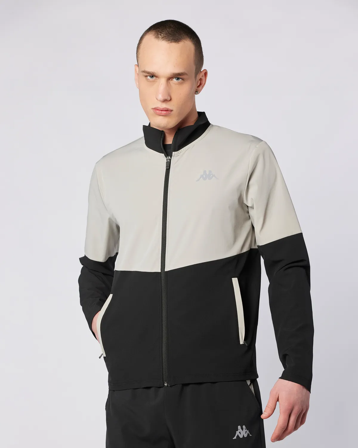 Siyah Midtown Full Zip Erkek Siyah-Gri Regular Fit Fermuarlı Eşofman Üstü
