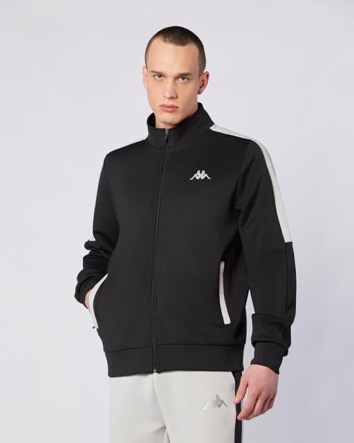 Siyah Moste Full Zip Erkek Siyah Regular Fit Fermuarlı Eşofman Üstü - KAPPA® Türkiye