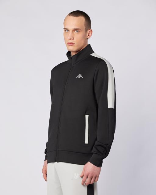 Siyah Moste Full Zip Erkek Siyah Regular Fit Fermuarlı Eşofman Üstü - KAPPA® Türkiye