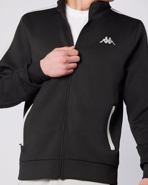 Siyah Moste Full Zip Erkek Siyah Regular Fit Fermuarlı Eşofman Üstü - KAPPA® Türkiye