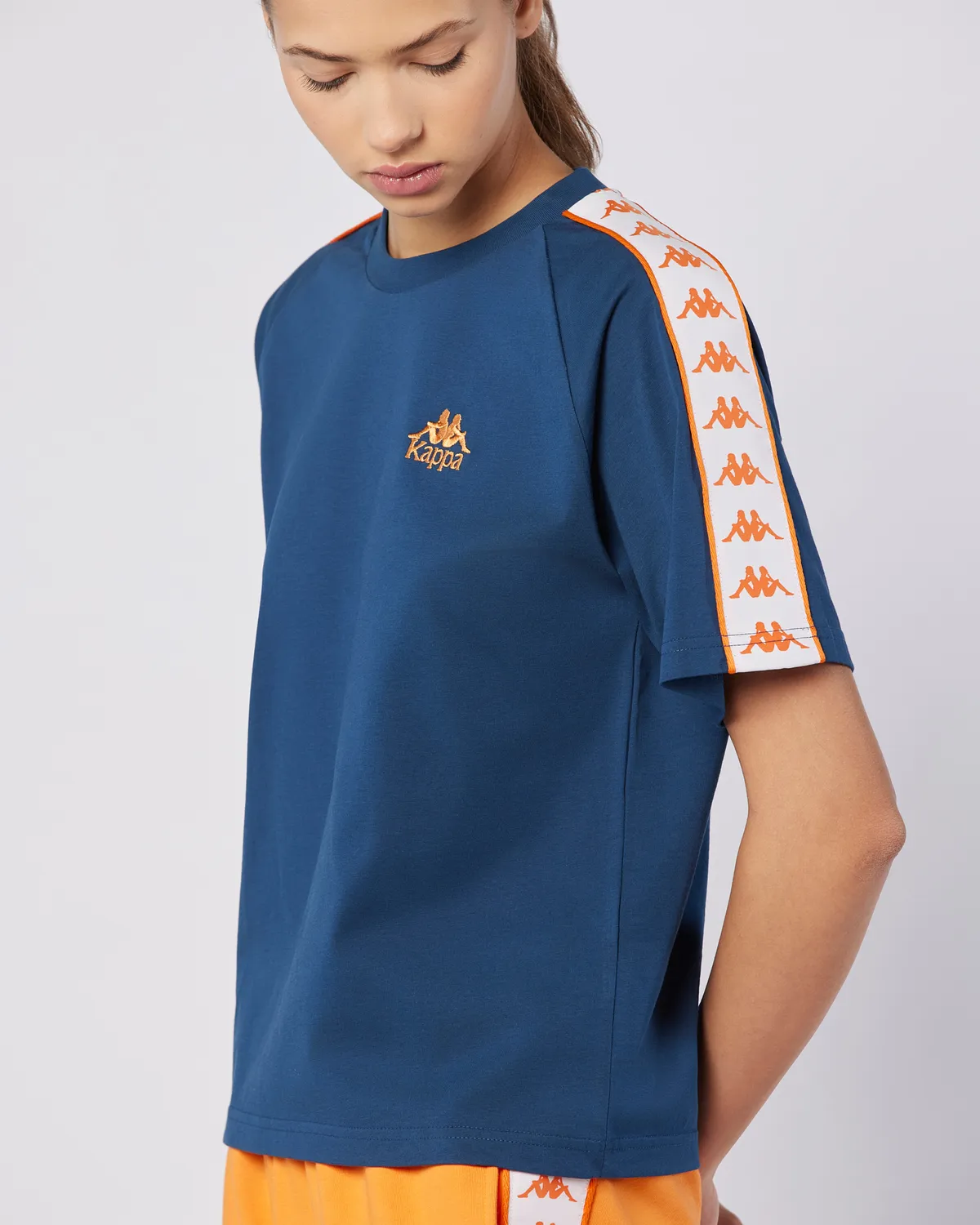 Mavi 222 Banda Adi Tur Kadın Lacivert-Turuncu Regular Fit Tişört